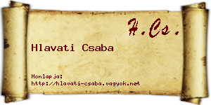 Hlavati Csaba névjegykártya